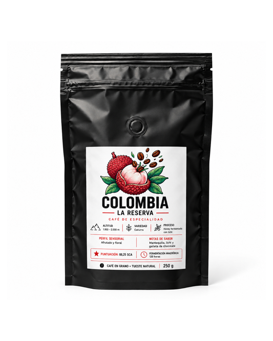 Café fermentado Colombia La Reserva Honey Lichi
