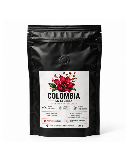 Café fermentado Colombia La Secreta Lavado Flor de Jamaica