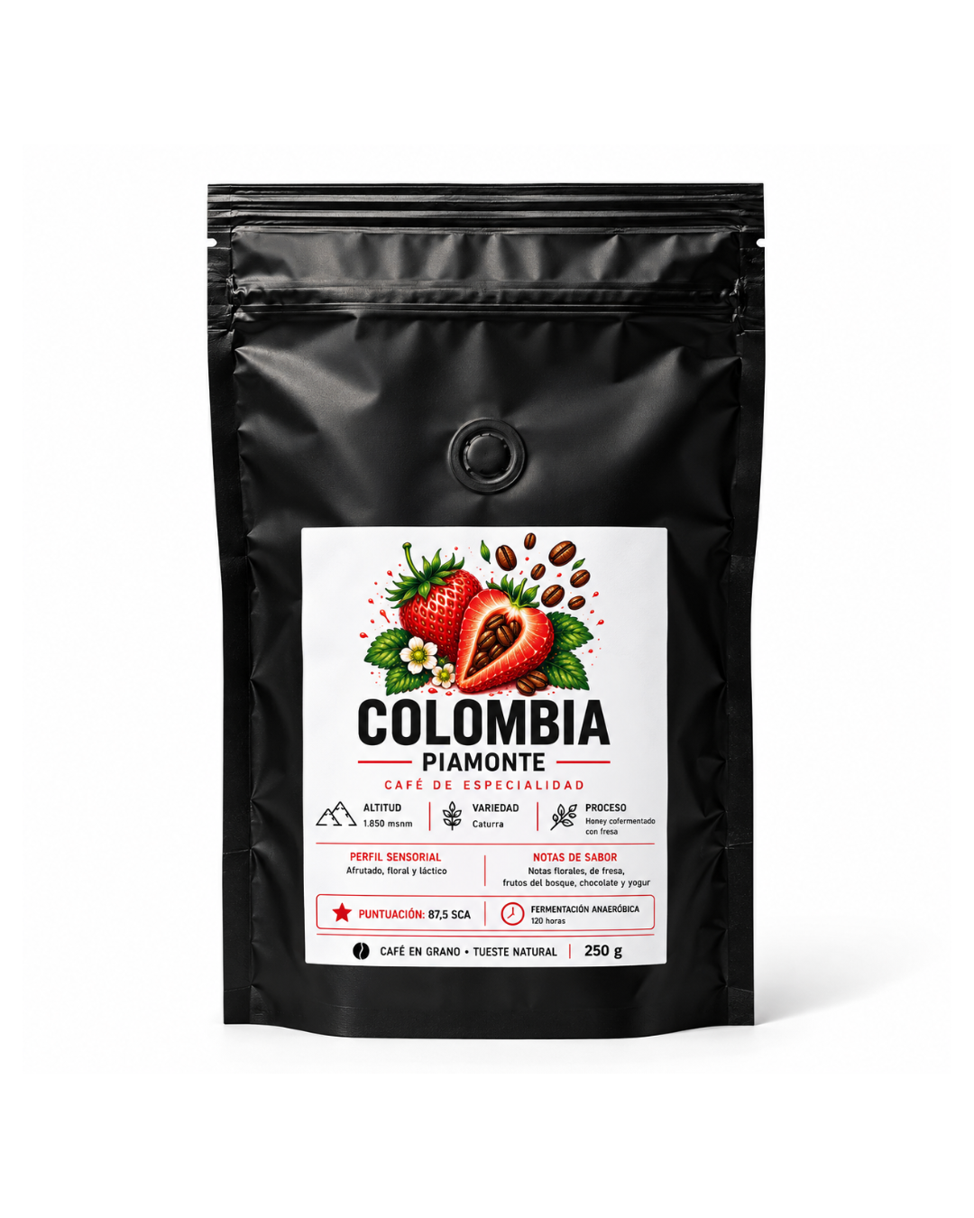 Café fermentado Colombia Piamonte Honey Fresa